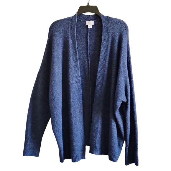 Old Navy Women Large Navy Blue Open Front Cardigan Sweater Top Soft Cozy Stretch - Picture 1 of 6